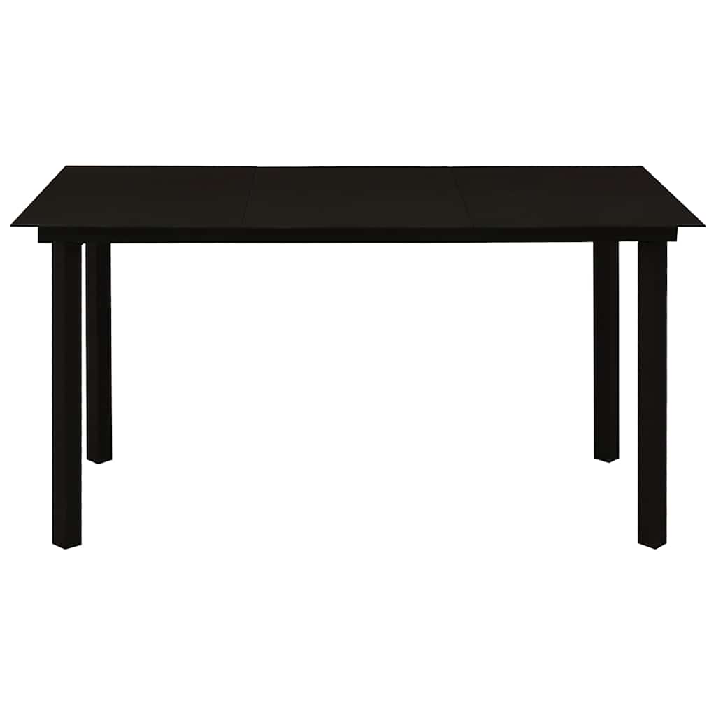 vidaXL Dining Set | Black | Cotton Rope, Powder-Coated Steel, Tempered Glass