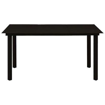 vidaXL Dining Set | Black | Cotton Rope, Powder-Coated Steel, Tempered Glass