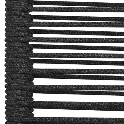 vidaXL Dining Set | Black | Cotton Rope, Powder-Coated Steel, Tempered Glass