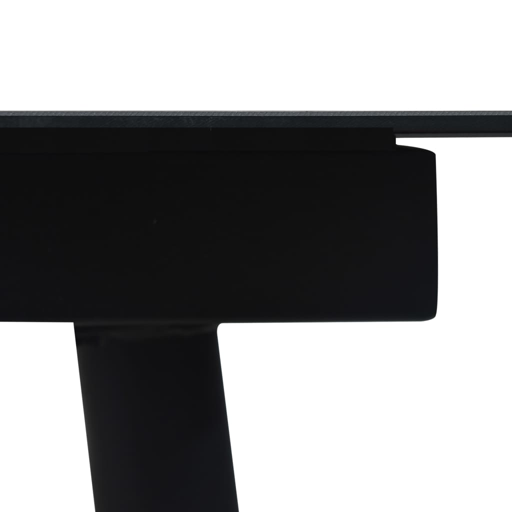 vidaXL Dining Set | Black | Cotton rope, powder-coated steel, tempered glass
