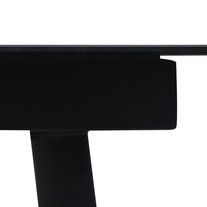 vidaXL Dining Set | Black | Cotton rope, powder-coated steel, tempered glass