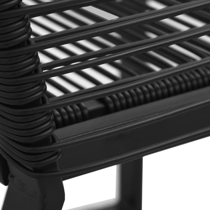vidaXL Dining Set | Black | PVC rattan, powder-coated steel, glass