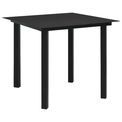 vidaXL Dining Set | Black | PVC rattan, powder-coated steel, glass | Medium