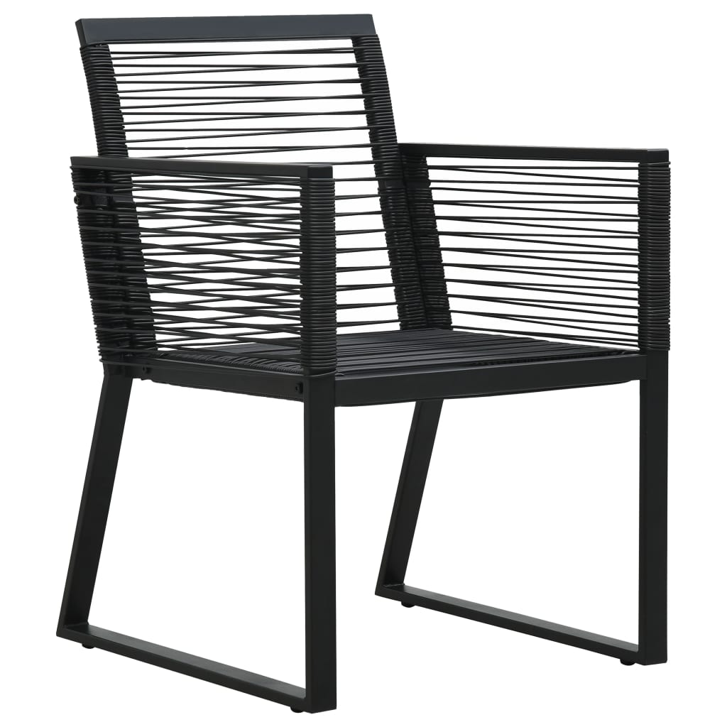 vidaXL Dining Set | Black | PVC rattan, powder-coated steel, glass | Medium