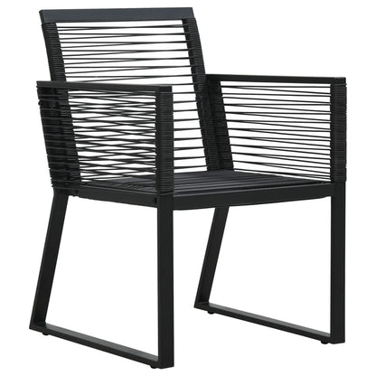 vidaXL Dining Set | Black | PVC rattan, powder-coated steel, glass | Medium