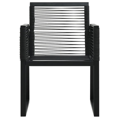 vidaXL Dining Set | Black | PVC rattan, powder-coated steel, glass | Medium