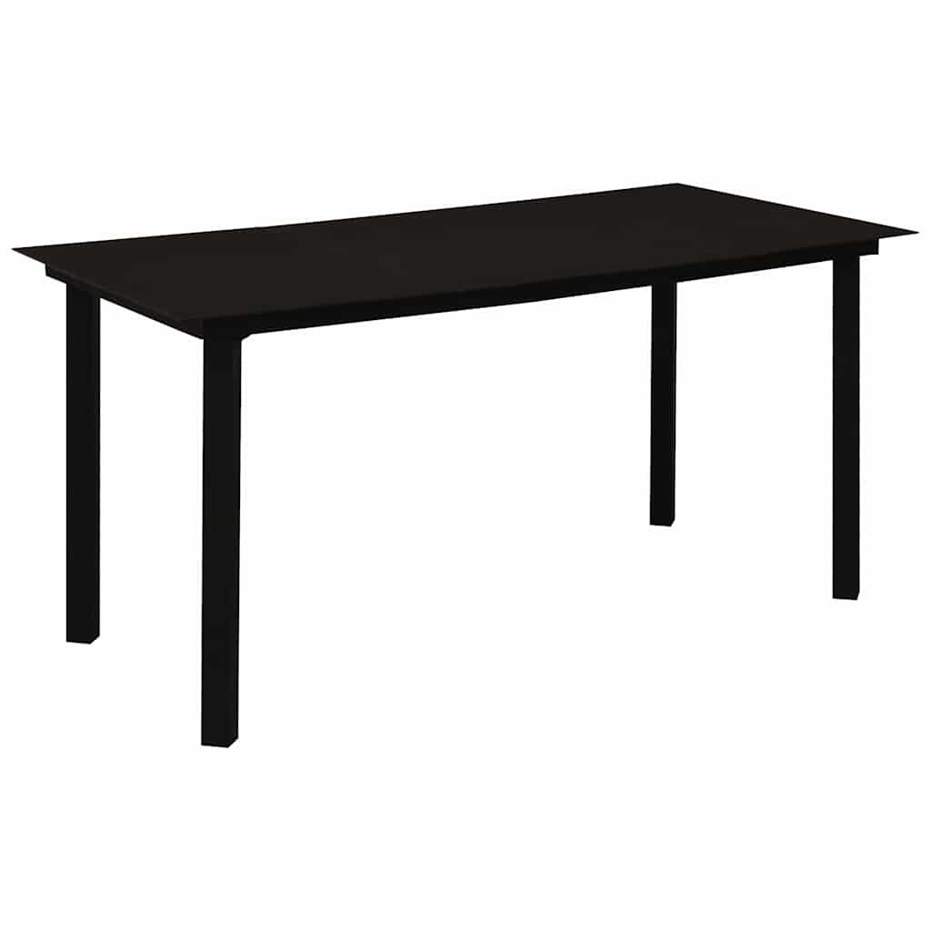vidaXL 7 Piece Outdoor Dining Set PVC Rattan Black