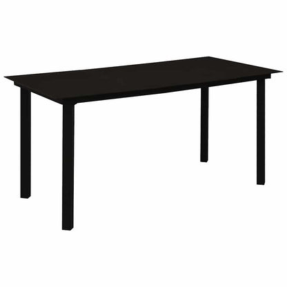 vidaXL 7 Piece Outdoor Dining Set PVC Rattan Black