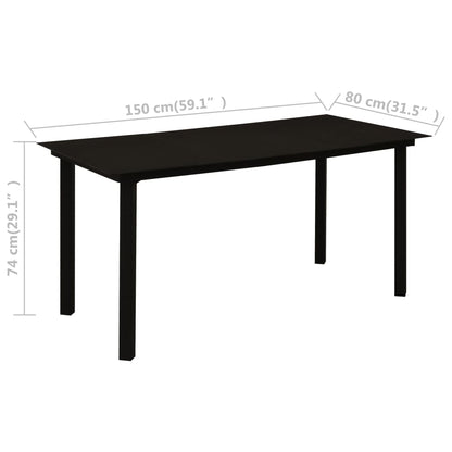 vidaXL 5 Piece Outdoor Dining Set PVC Rattan Black