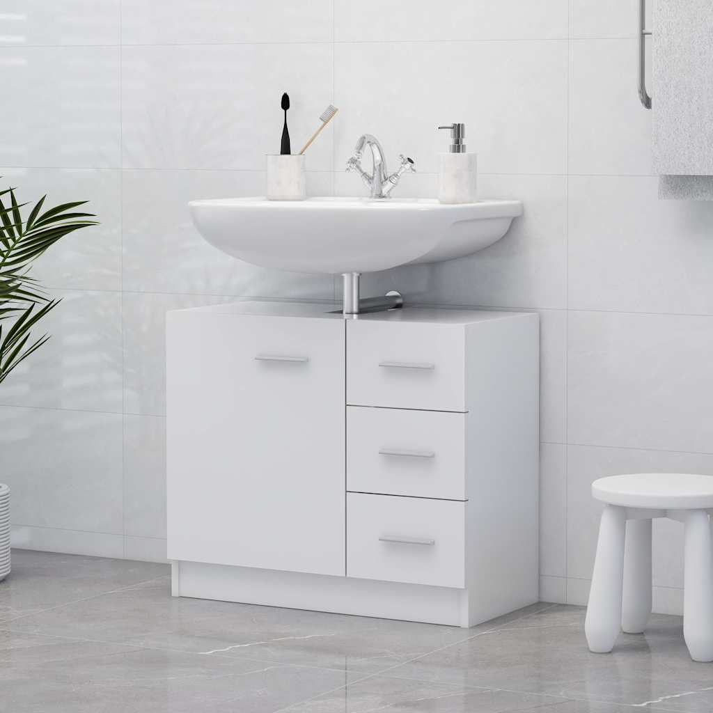 vidaXL Sink Cabinet White 63x30x54 cm Engineered Wood
