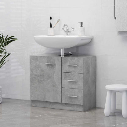 vidaXL Sink Cabinet Concrete Grey 63x30x54 cm Engineered Wood