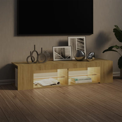 vidaXL TV Cabinet with LED Lights Sonoma Oak 135x39x30 cm