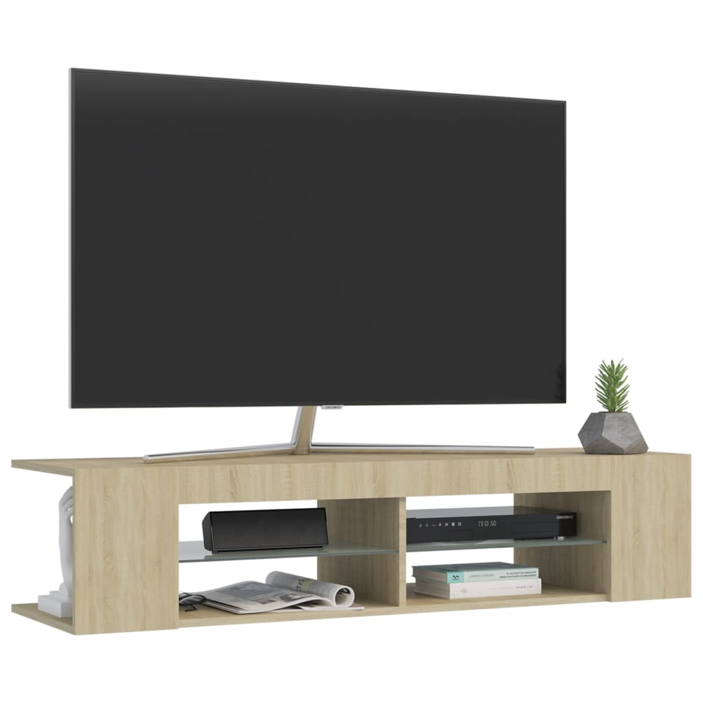vidaXL TV Cabinet with LED Lights Sonoma Oak 135x39x30 cm
