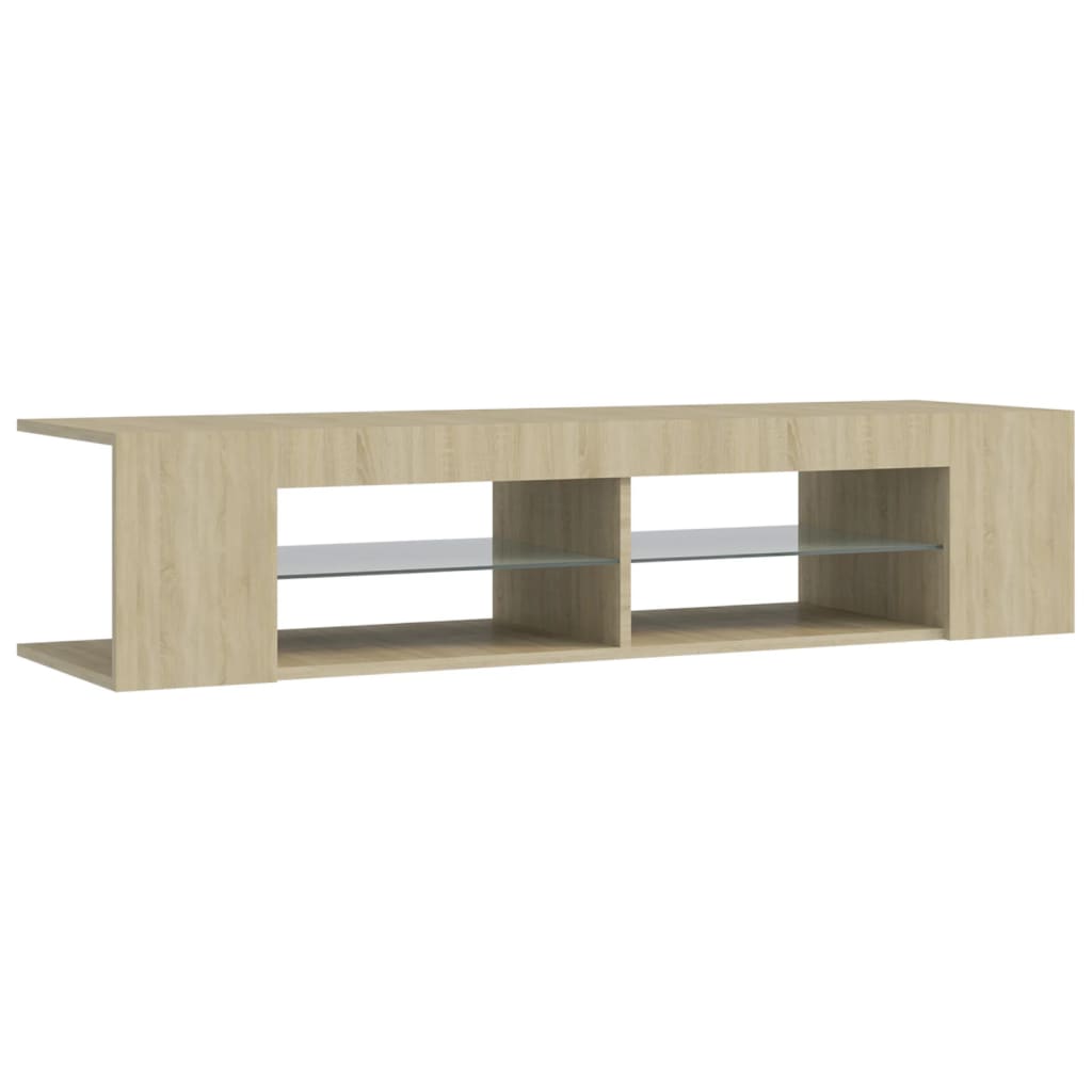 vidaXL TV Cabinet with LED Lights Sonoma Oak 135x39x30 cm