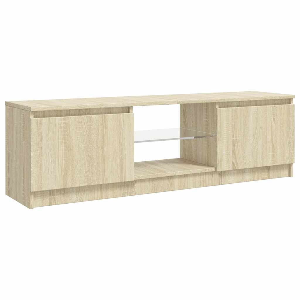 vidaXL TV Cabinet with LED Lights Sonoma Oak 120x30x36 cm