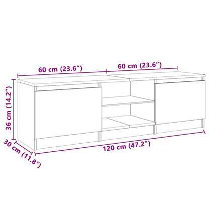 vidaXL TV Cabinet with LED Lights Sonoma Oak 120x30x36 cm