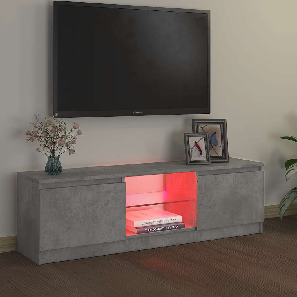 vidaXL TV Cabinet | Concrete grey | Engineered wood, tempered glass