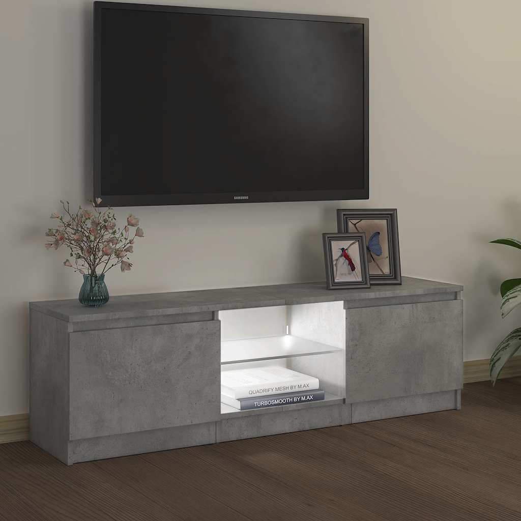 vidaXL TV Cabinet | Concrete grey | Engineered wood, tempered glass