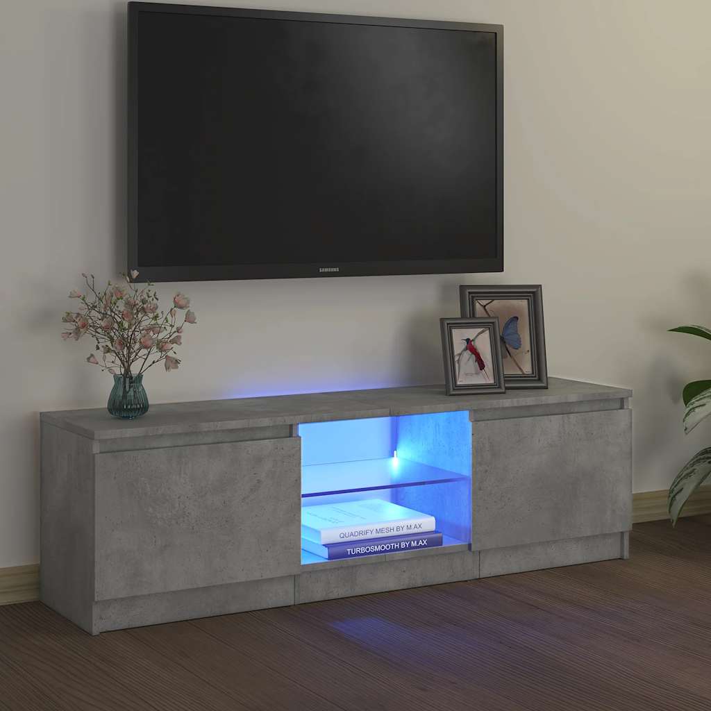 vidaXL TV Cabinet | Concrete grey | Engineered wood, tempered glass
