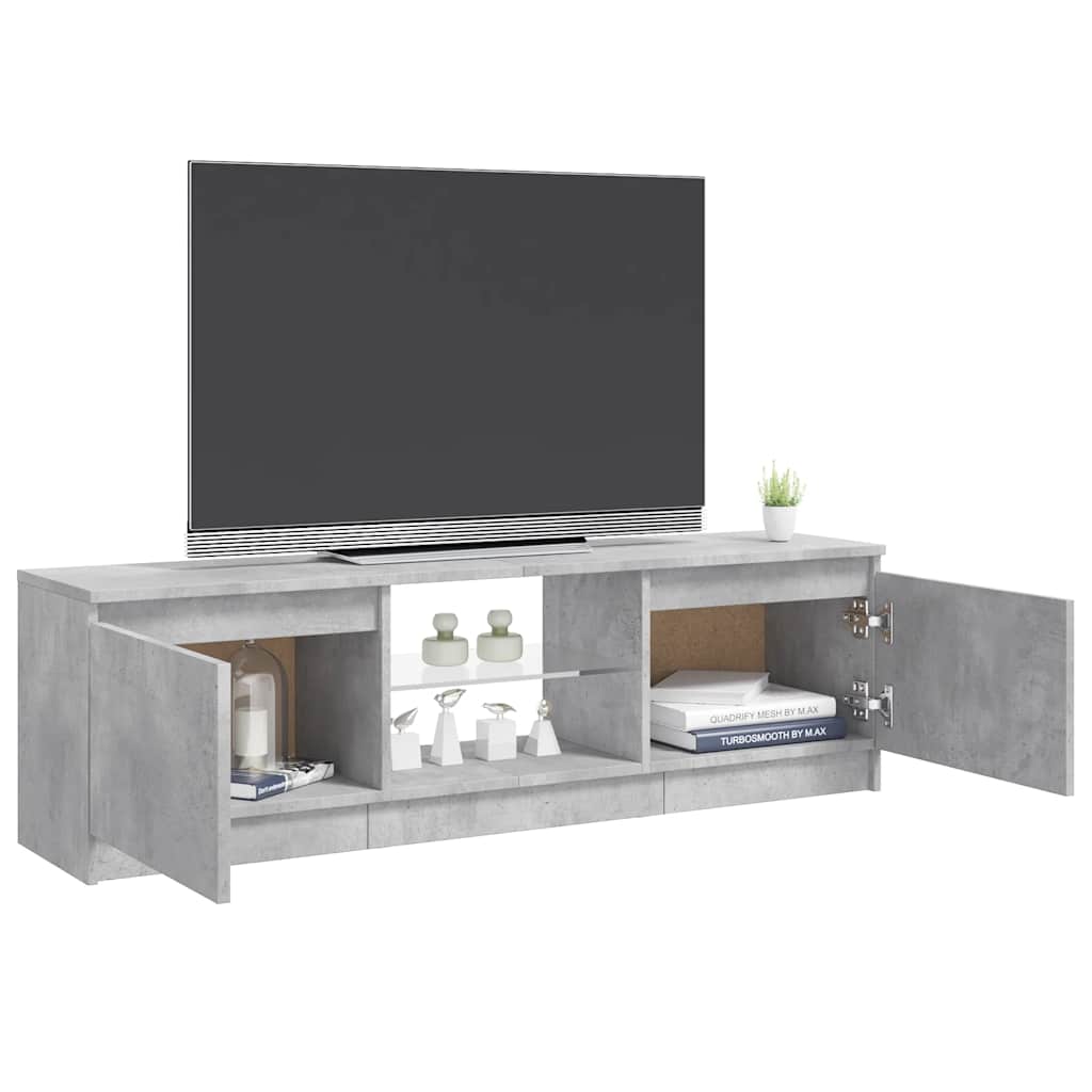 vidaXL TV Cabinet | Concrete grey | Engineered wood, tempered glass