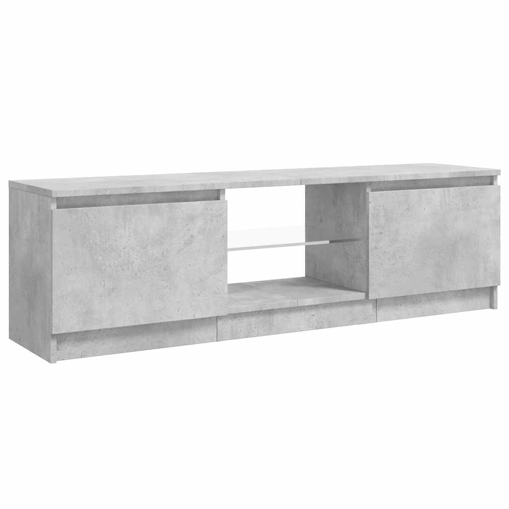vidaXL TV Cabinet | Concrete grey | Engineered wood, tempered glass