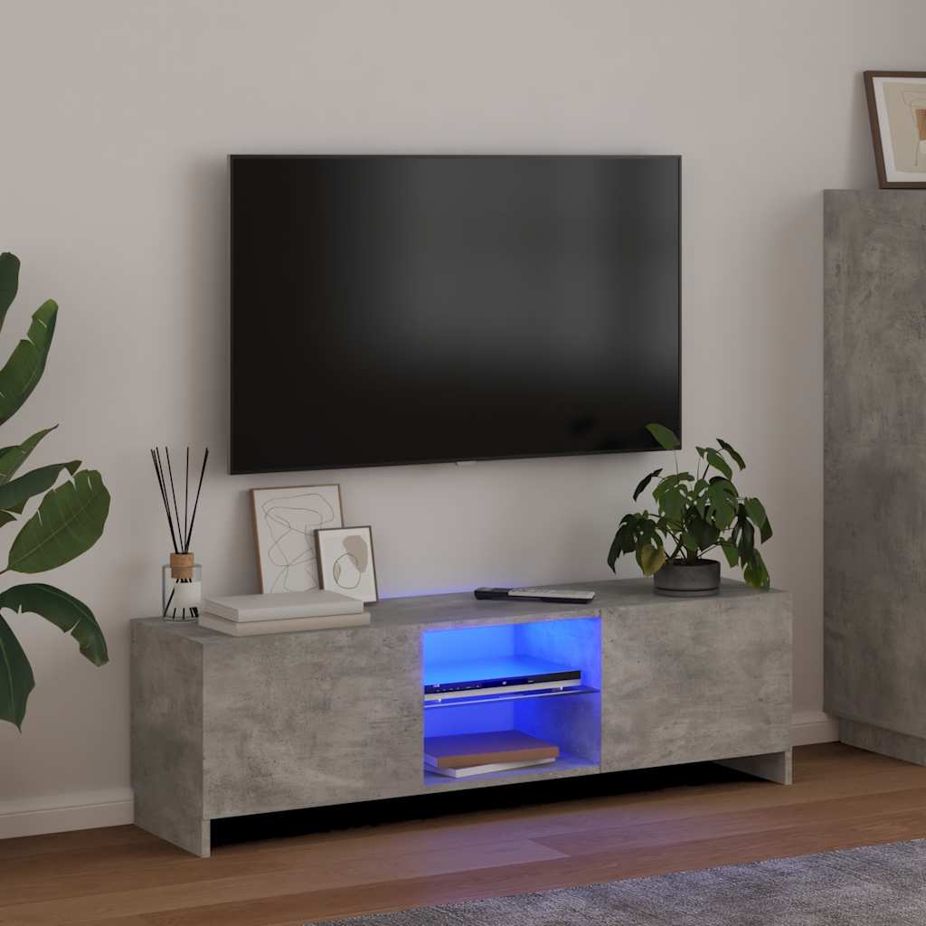 vidaXL TV Cabinet | Concrete grey | Engineered wood, tempered glass