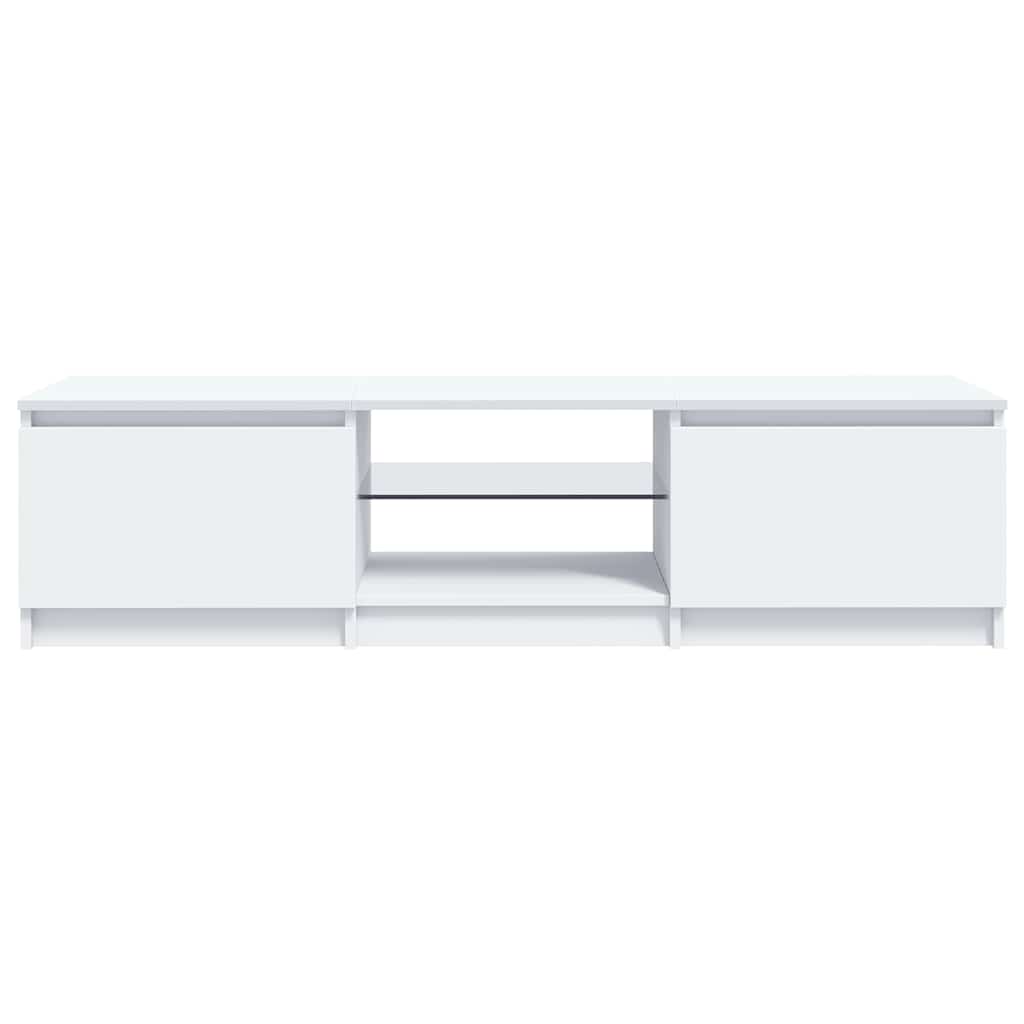 vidaXL TV Cabinet with LED Lights White 140x40x36 cm
