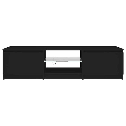 vidaXL TV Cabinet with LED Lights Black 140x40x36 cm
