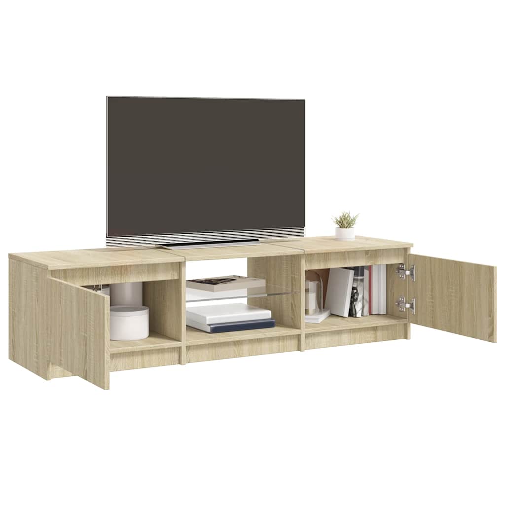 vidaXL TV Cabinet with LED Lights Sonoma Oak 140x40x36 cm