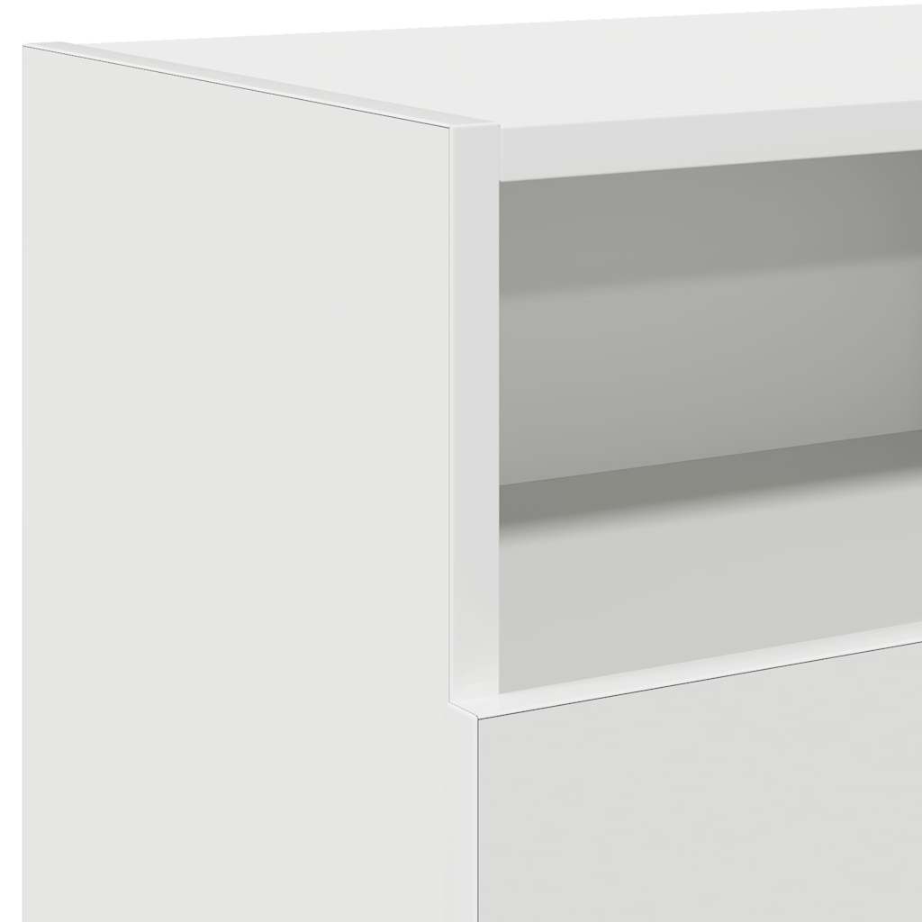 804301 vidaXL TV Cabinet with LED Lights White 120x30x50 cm