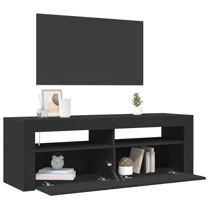 vidaXL TV Cabinet with LED Lights Black 120x35x40 cm
