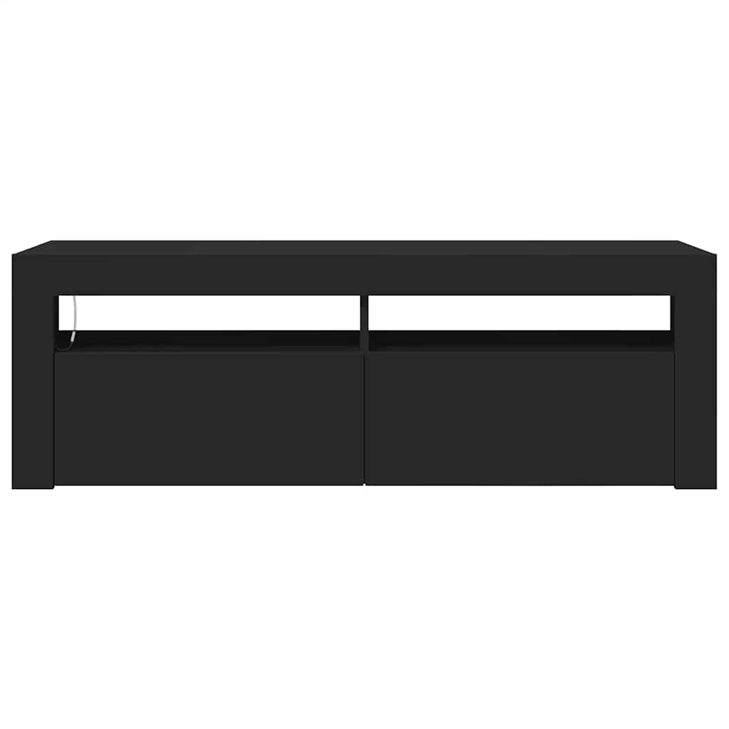 vidaXL TV Cabinet with LED Lights Black 120x35x40 cm