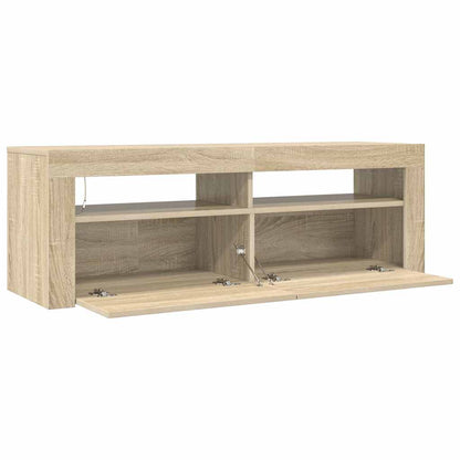 vidaXL TV Cabinet with LED Lights Sonoma Oak 120x35x40 cm