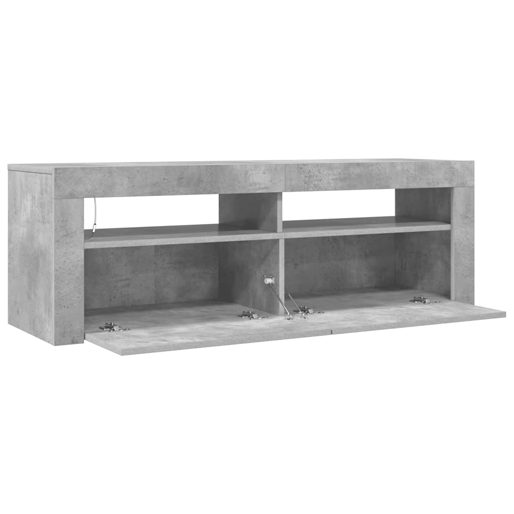 vidaXL TV Cabinet with LED Lights Concrete Grey 120x35x40 cm