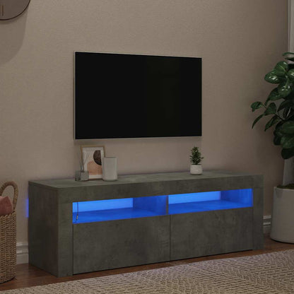 vidaXL TV Cabinet with LED Lights Concrete Grey 120x35x40 cm
