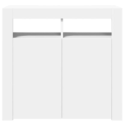 804328 vidaXL Sideboard with LED Lights White 80x35x75 cm