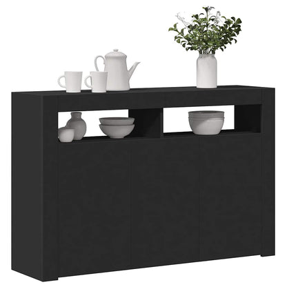vidaXL Sideboard with LED Lights Black 115.5x30x75 cm