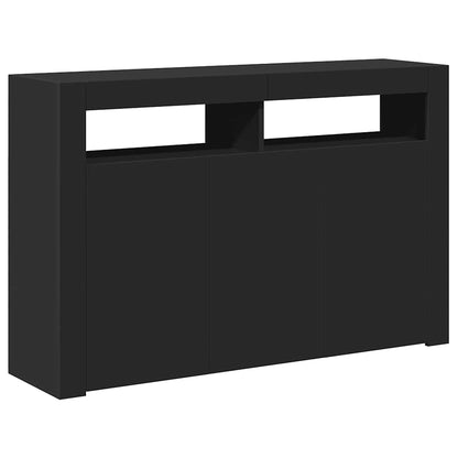 vidaXL Sideboard with LED Lights Black 115.5x30x75 cm