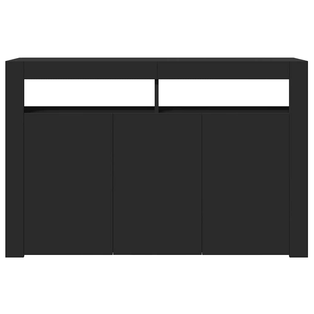 vidaXL Sideboard with LED Lights Black 115.5x30x75 cm