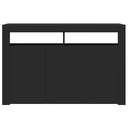 vidaXL Sideboard with LED Lights Black 115.5x30x75 cm