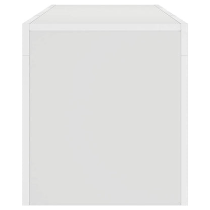 804346 vidaXL TV Cabinet with LED Lights White 120x35x40 cm