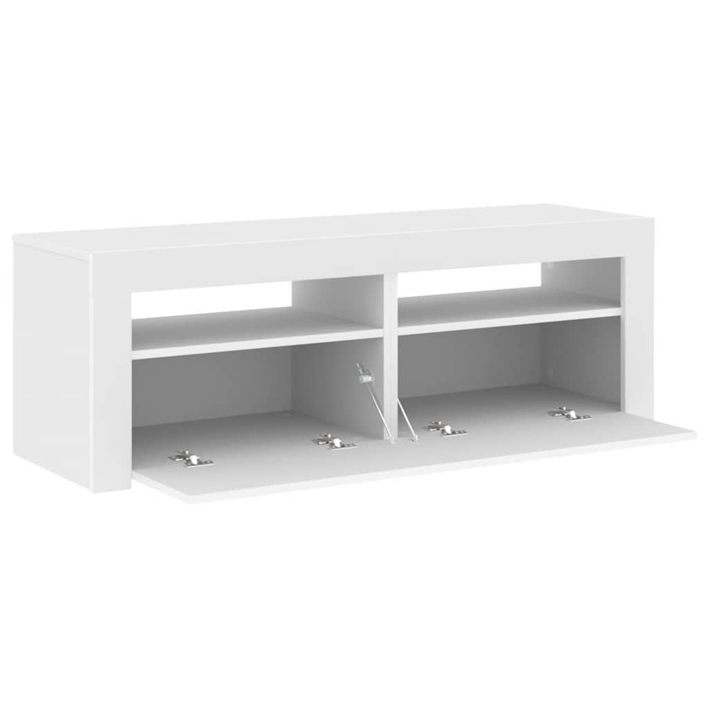 vidaXL TV Cabinet with LED Lights White 120x35x40 cm