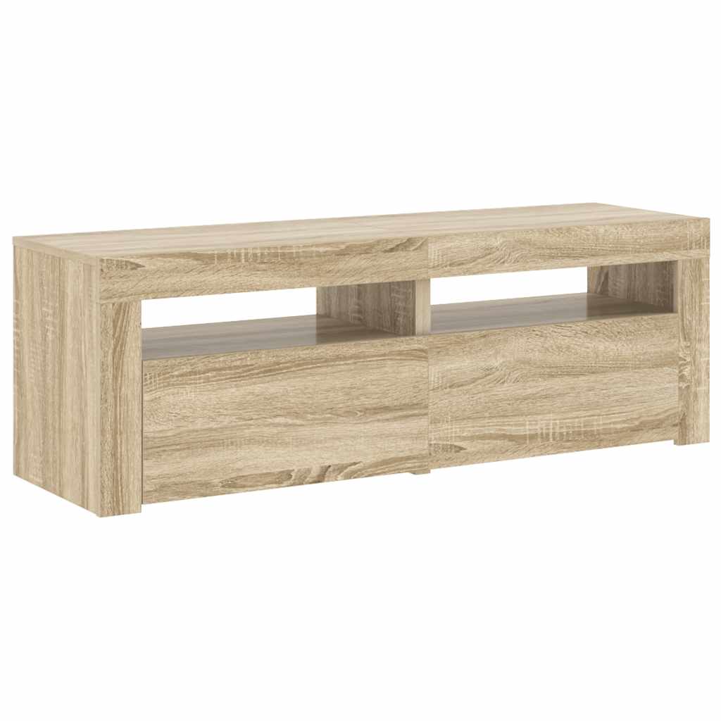 vidaXL TV Cabinet with LED Lights Sonoma Oak 120x35x40 cm