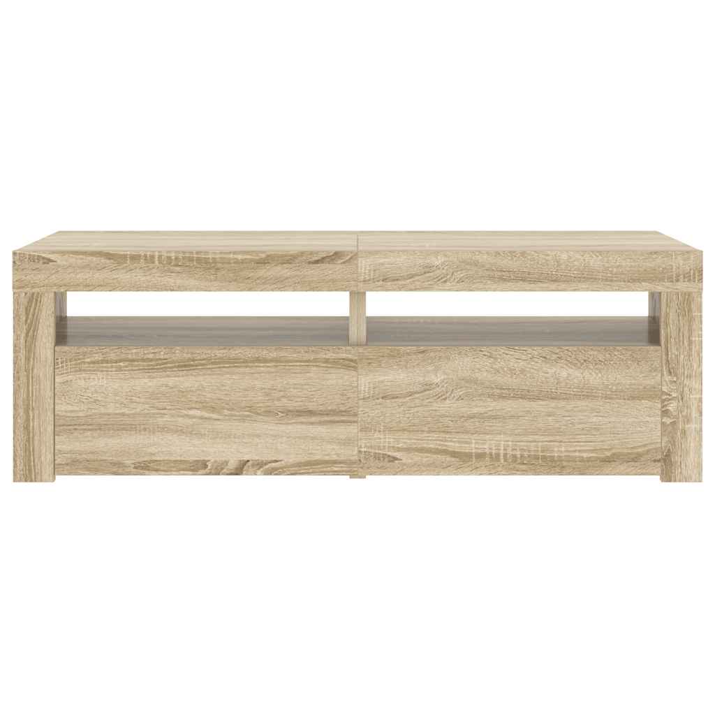 vidaXL TV Cabinet with LED Lights Sonoma Oak 120x35x40 cm