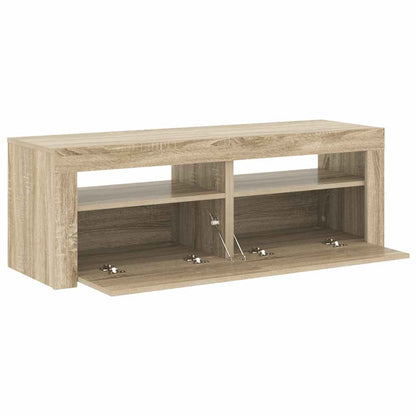 vidaXL TV Cabinet with LED Lights Sonoma Oak 120x35x40 cm