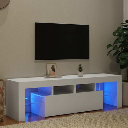 vidaXL TV Cabinet with LED Lights White 140x36.5x40 cm