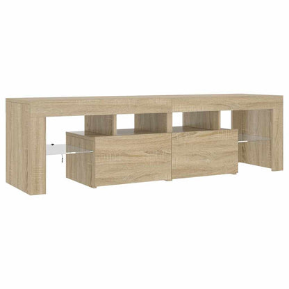 vidaXL TV Cabinet with LED Lights Sonoma Oak 140x36.5x40 cm