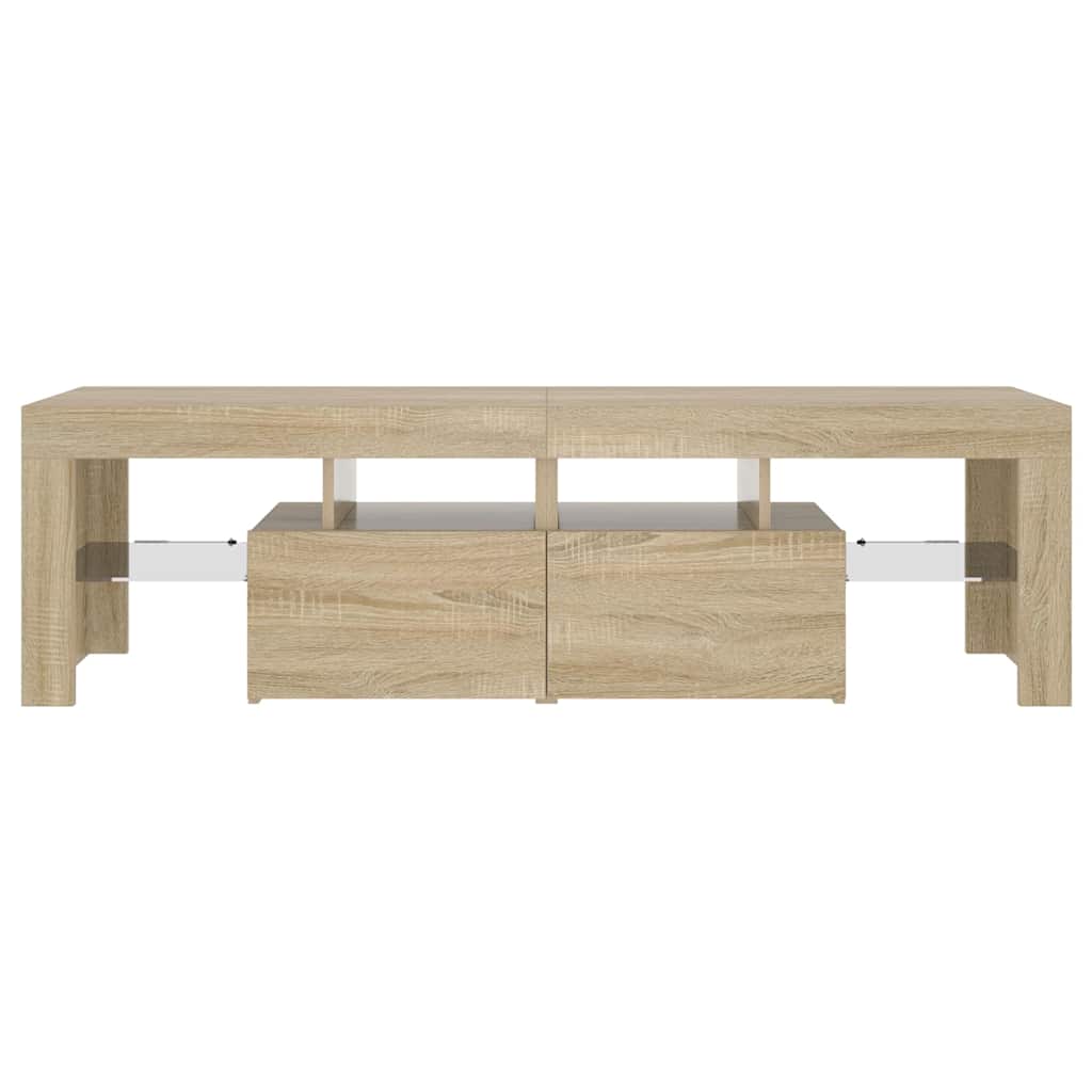 vidaXL TV Cabinet with LED Lights Sonoma Oak 140x36.5x40 cm