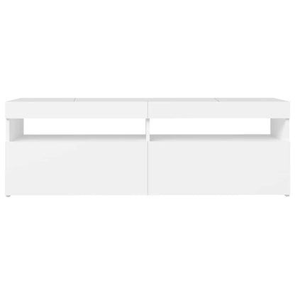 804373 vidaXL TV Cabinet with LED Lights White 120x35x40 cm