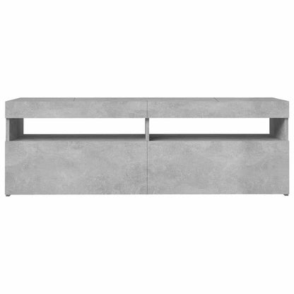 804377 vidaXL TV Cabinet with LED Lights Concrete Grey 120x35x40 cm